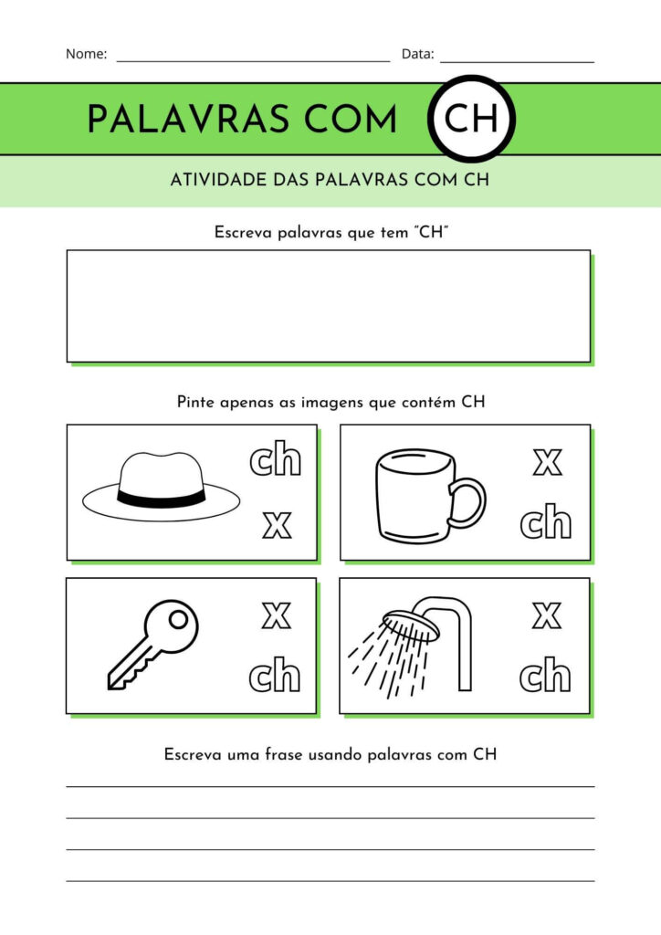 Atividade das Palavras com CH 1