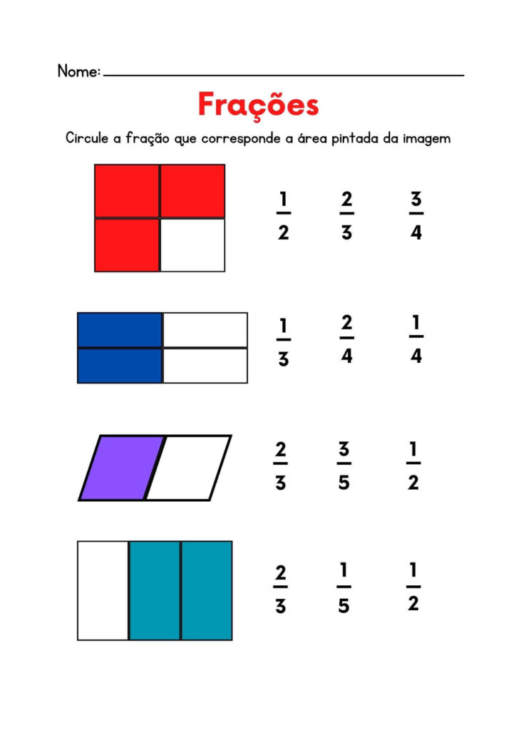 Atividade de Circular Frações Correspondentes