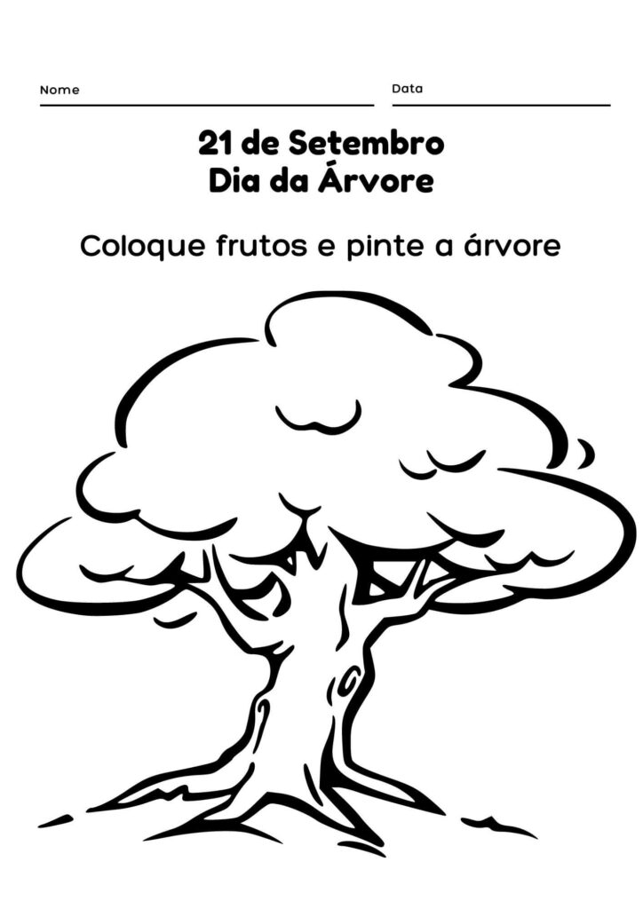 Atividade de Colorir - Dia da Árvore