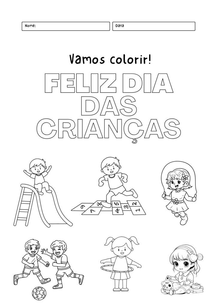 Atividade de Colorir para Dia das Crianças 2