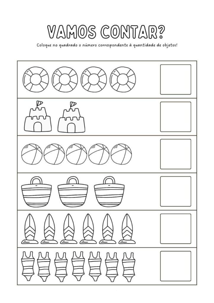 Atividade de Contar Números e Quantidades 3