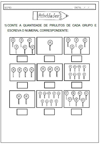 Atividade de Contar Números e Quantidades 5