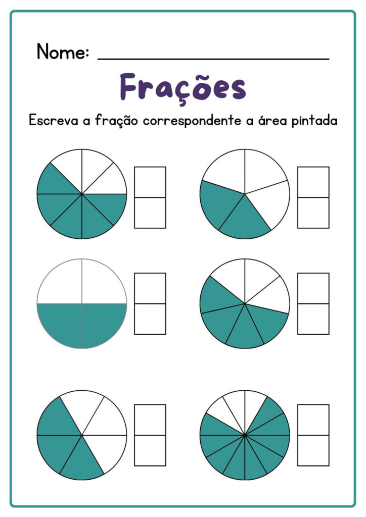 Atividade de Escrever Fração