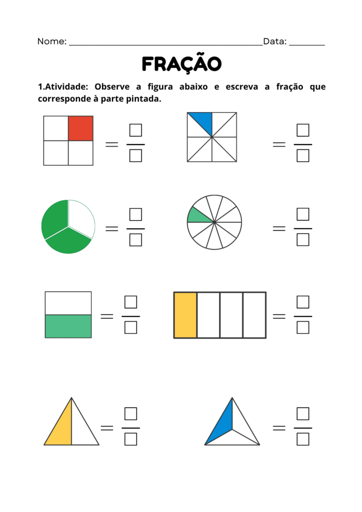 Atividade de Frações com Figuras Geométricas