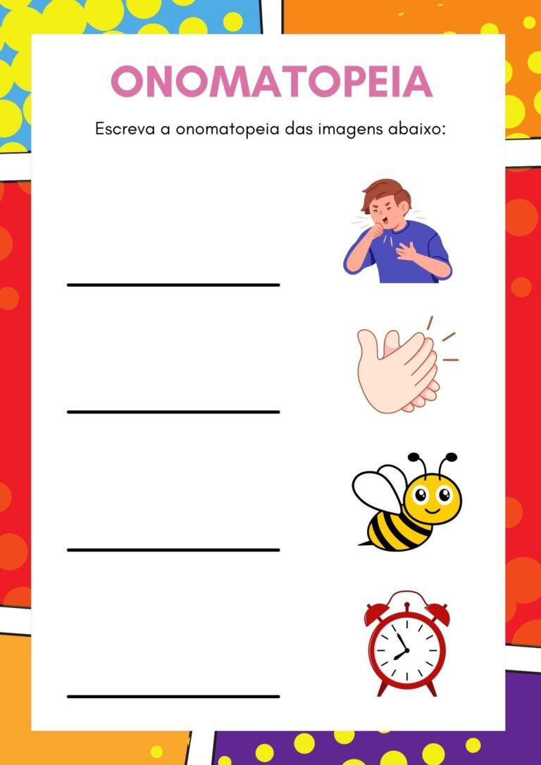 Atividades de Onomatopeia para 1º, 2º e 3º Ano para Imprimir