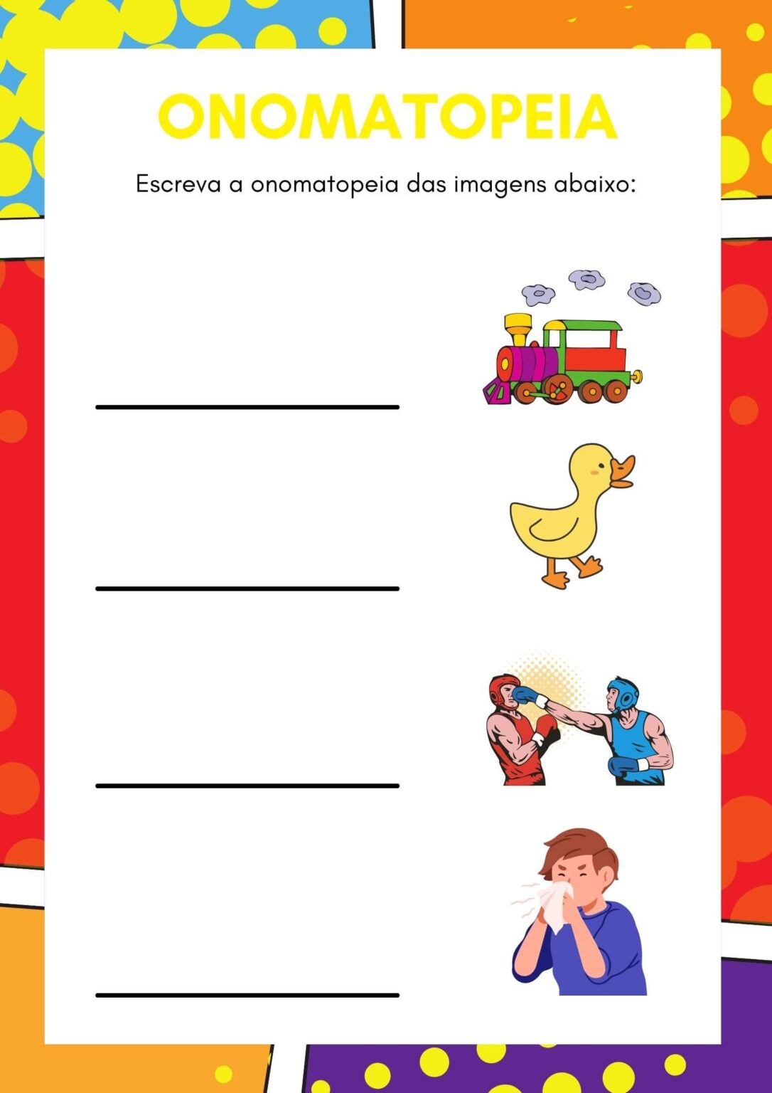 Atividades de Onomatopeia para 1º, 2º e 3º Ano para Imprimir