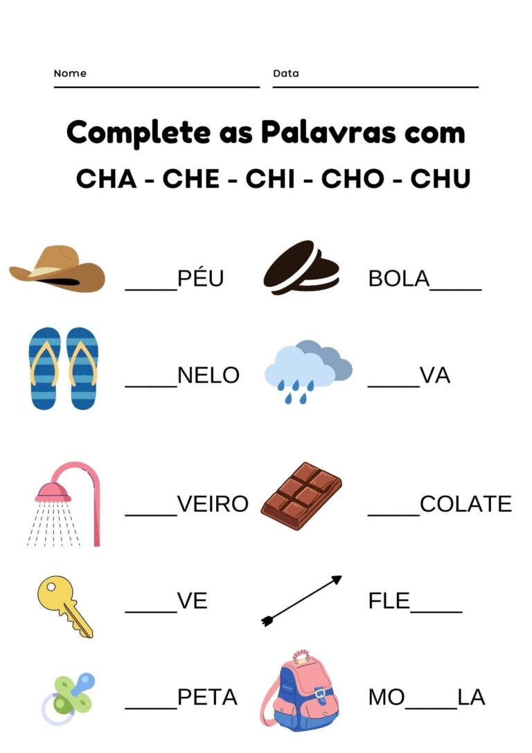 Atividades com Sílabas Complexas 1º, 2º e 3º Ano para Imprimir