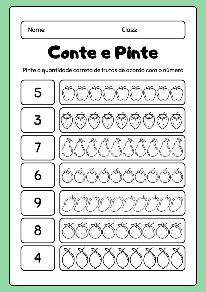 Conte e Pinte as Frutas