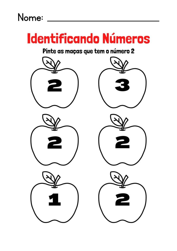 Atividade de Identificar os Números