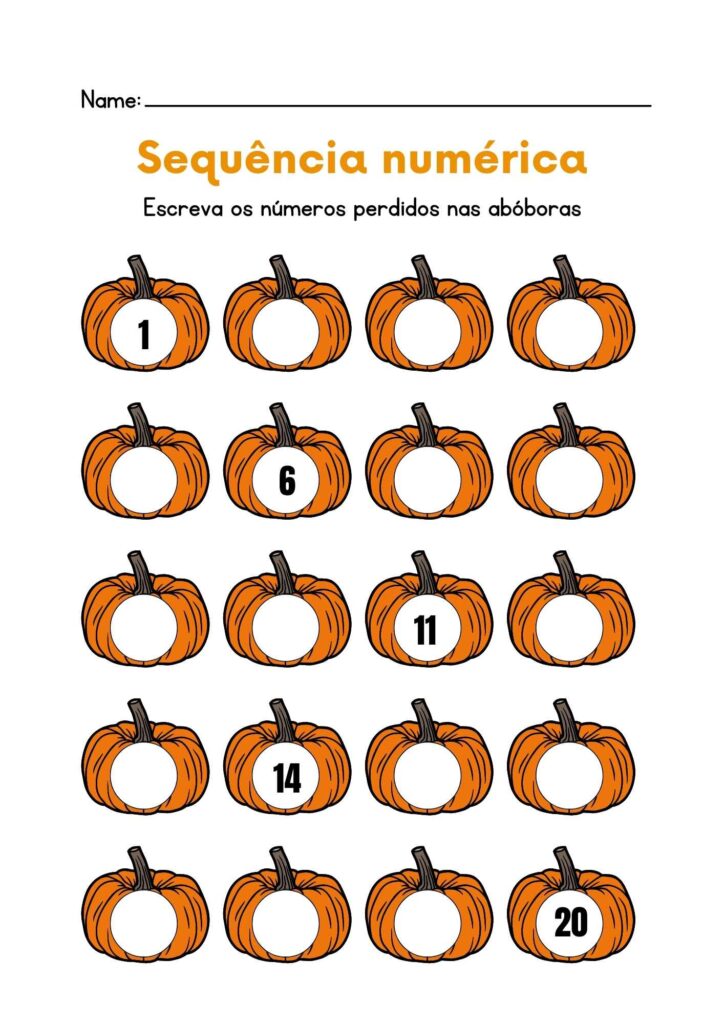 Atividade de Sequência númerica até 20