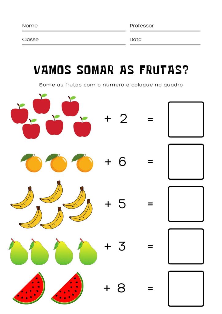 Atividade de Somar as Frutas