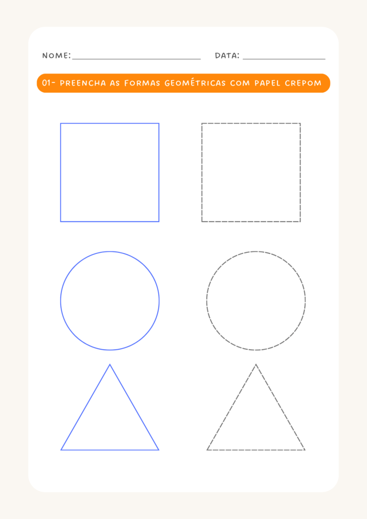 Atividade com Formas Geométricas e Papel Crepom