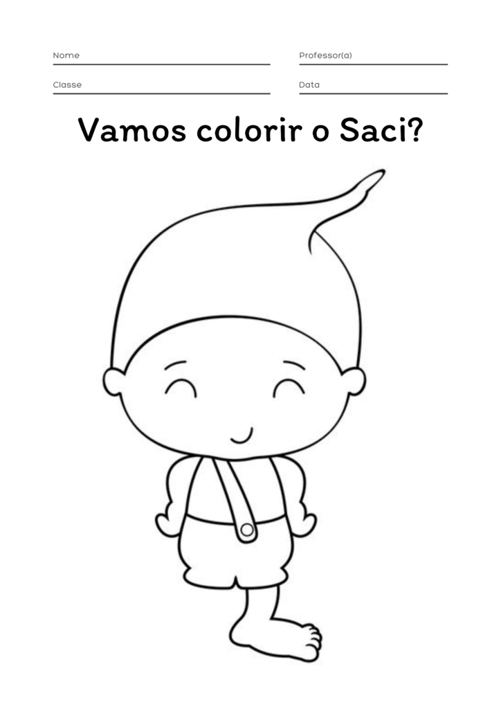 Atividade de Colorir o Saci I