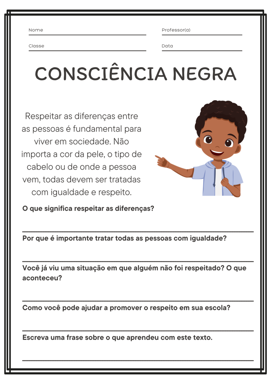 Atividades de Dia da Consciência Negra 3º e 4º Ano p/ Imprimir