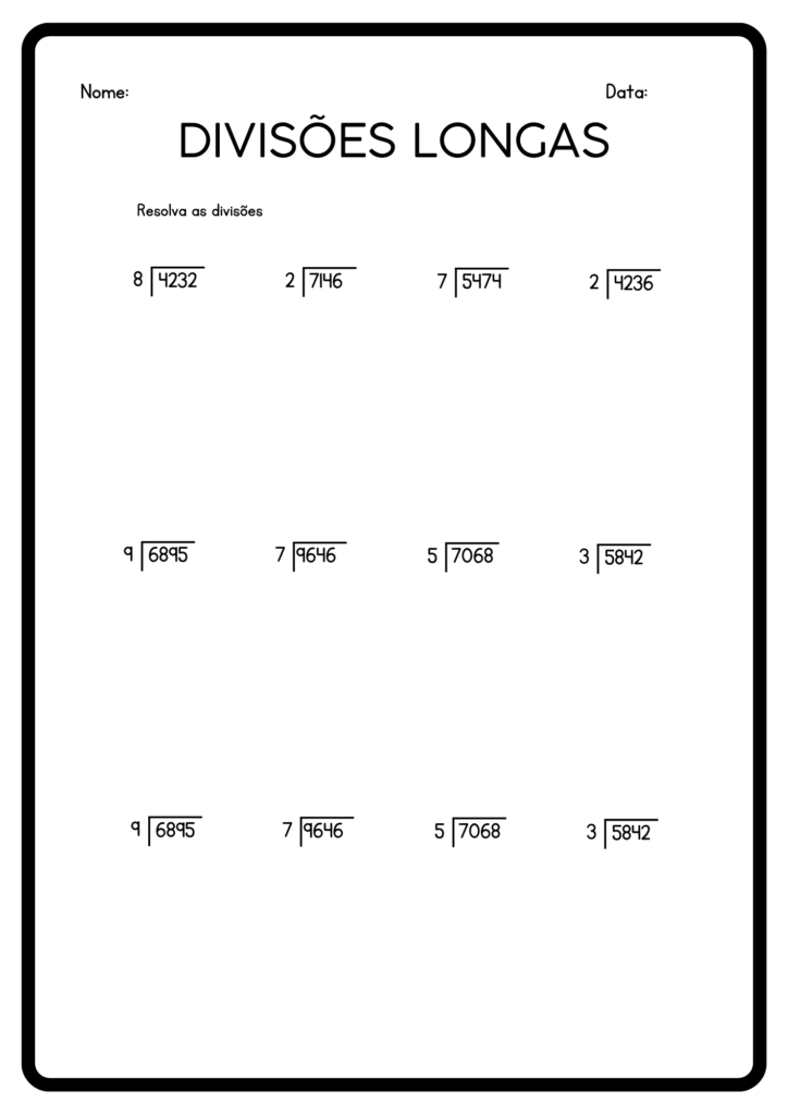 Atividade de Divisões Longas I
