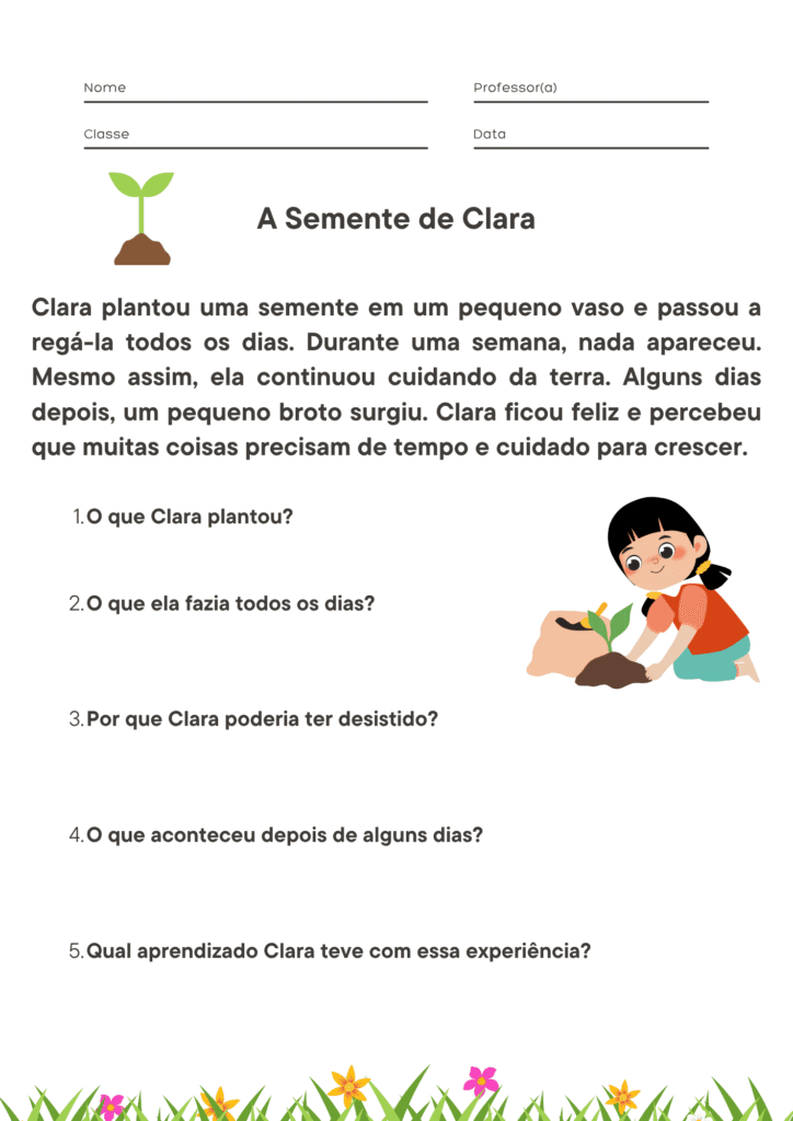 Atividade de Interpretação - A Semente de Clara