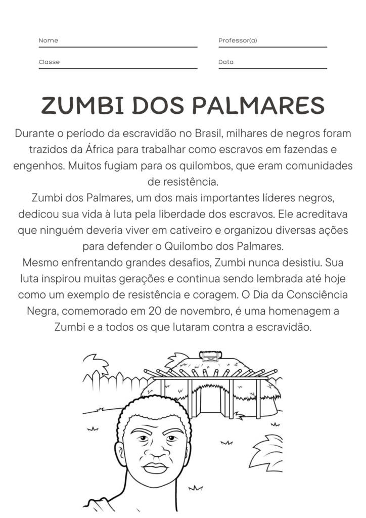 Atividade de Zumbi dos Palmares