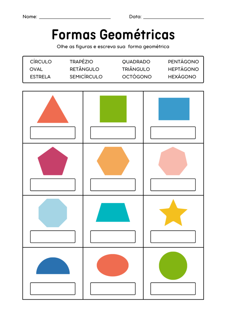 Atividade dos Nomes das Formas Geométricas II