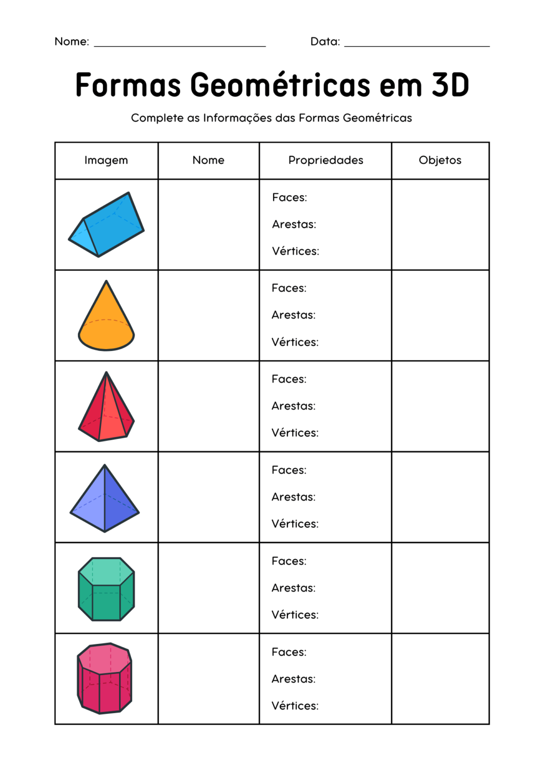 Atividades com Figuras Geométricas para 3º e 4º Ano