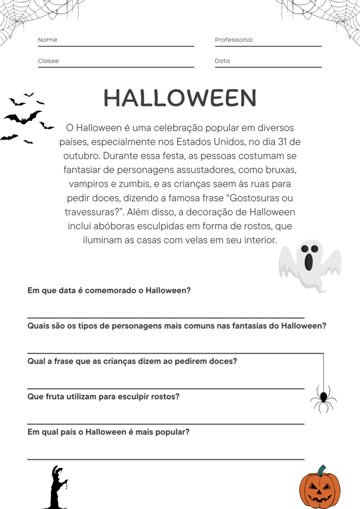 Interpretação de Texto de Halloween