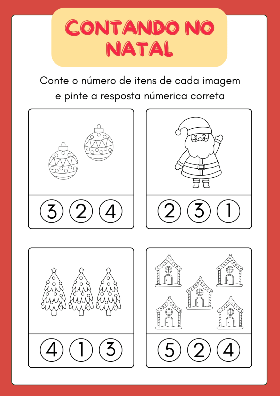 Atividades de Natal para 1º, 2º e 3º Ano