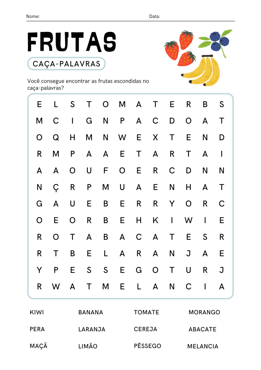 Atividades de Caça Palavras 4º e 5º Ano para Imprimir