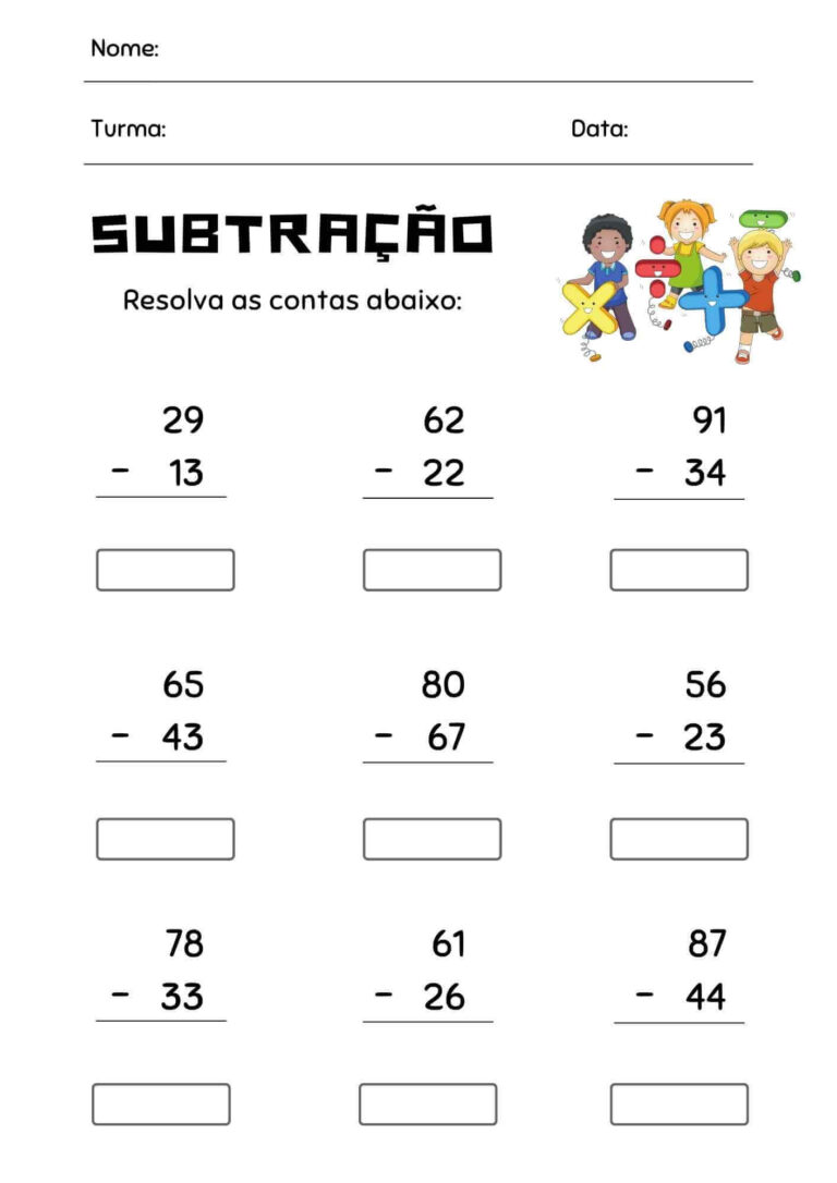 Atividade de subtração