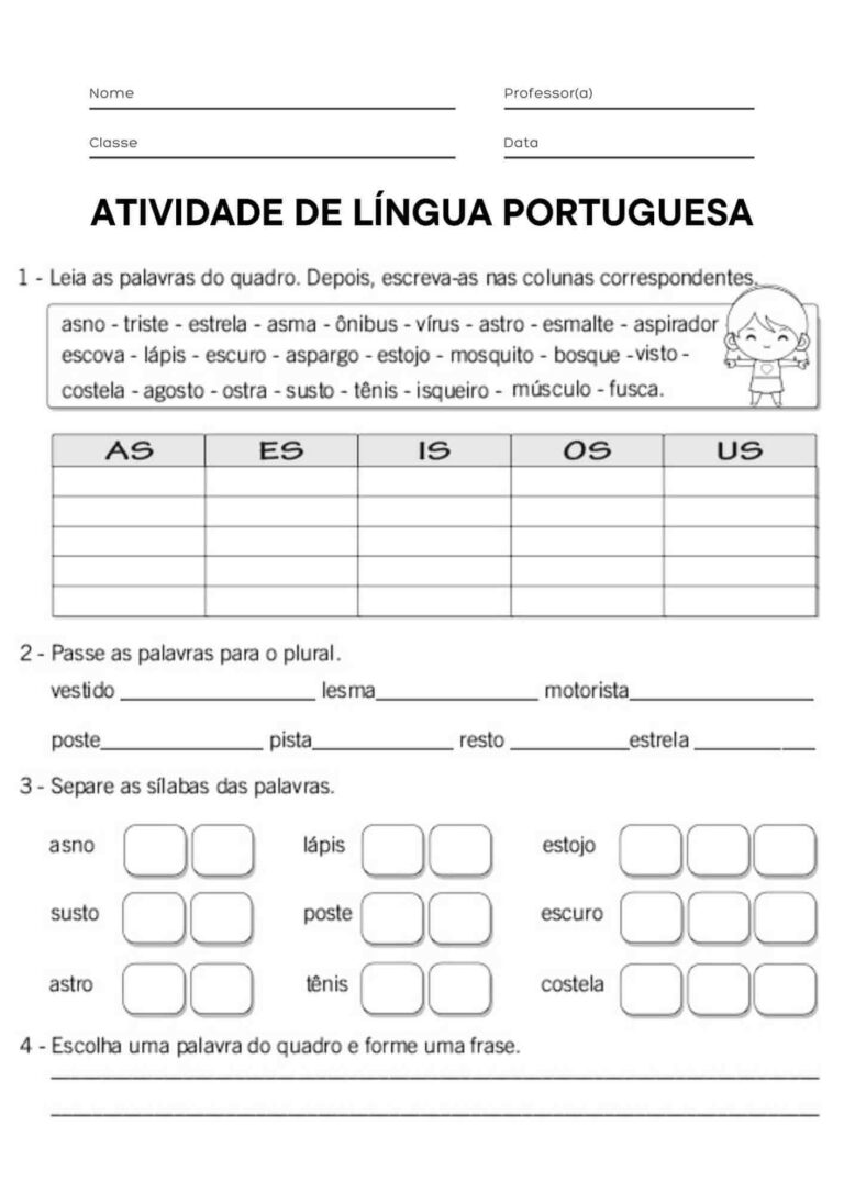 Atividades de Ortografia 3º e 4º Ano para Imprimir