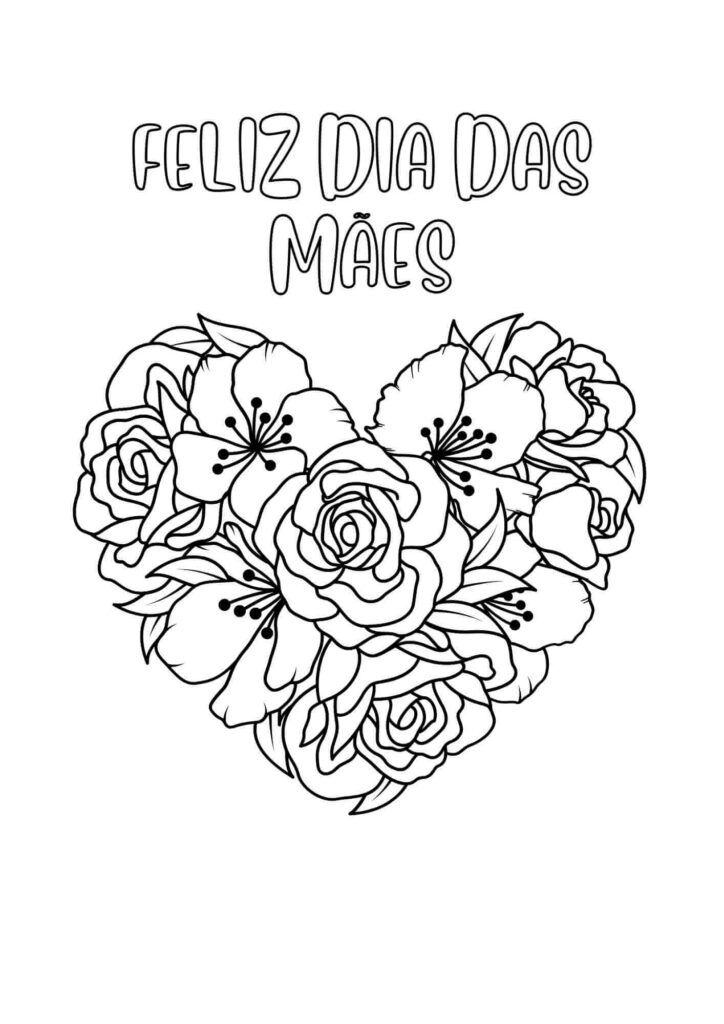 Atividade de Colorir de Dia das Mães