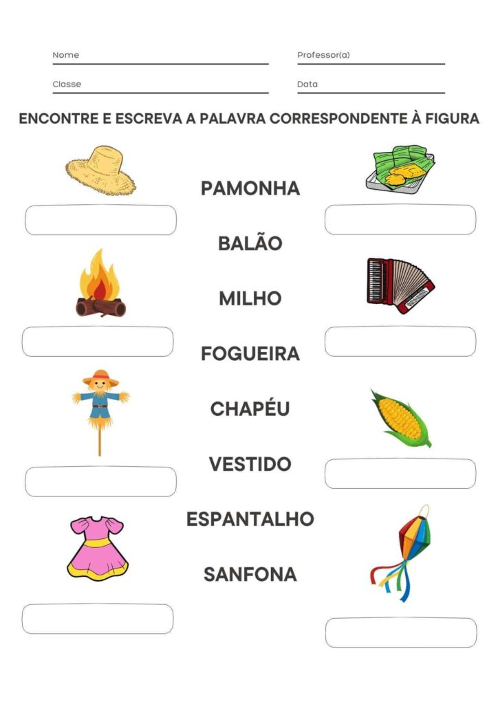 Atividade de Escrever as Palavras