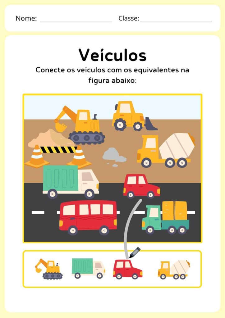 Atividade de Ligar Linhas em Veículos