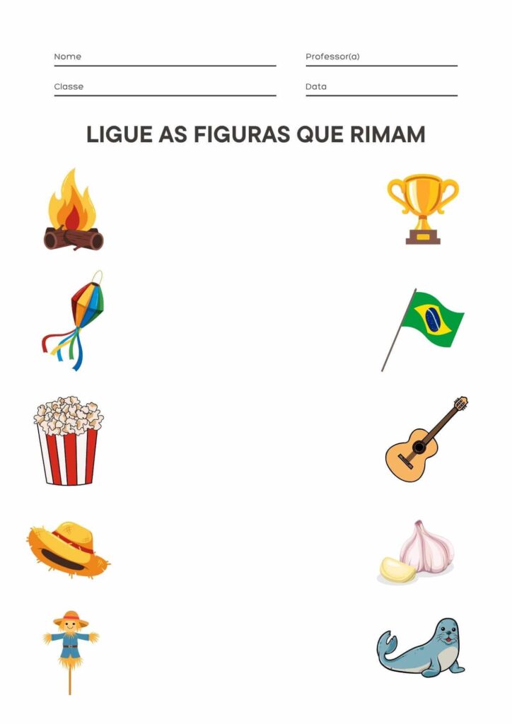 Atividade de Ligar as Figuras de Festa Junina