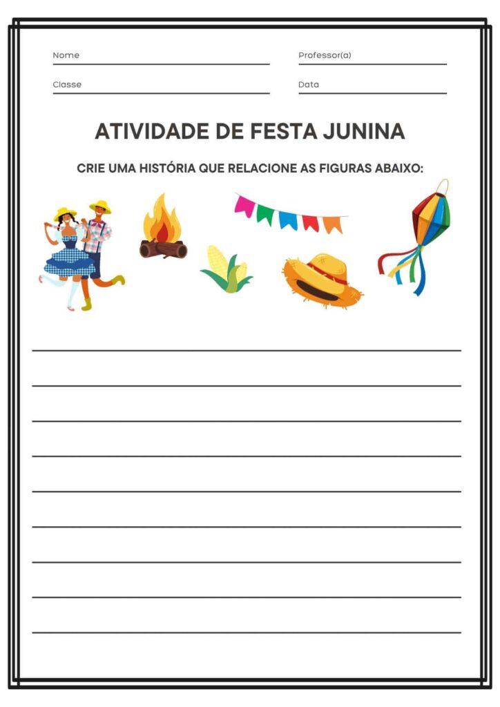 Atividade de Produção de Texto de Festa Junina