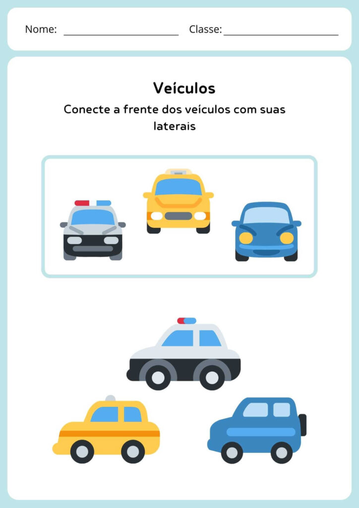 Atividade de Veículos de Frente e Lateral