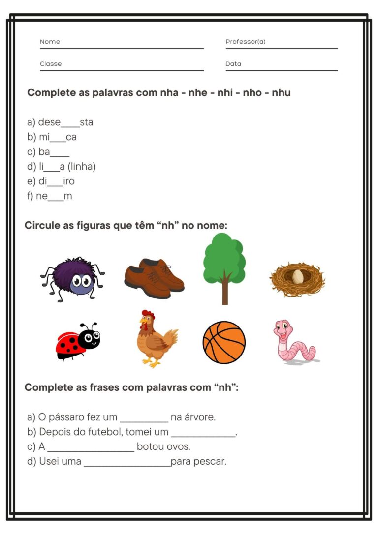 Atividade de Sílabas com NH
