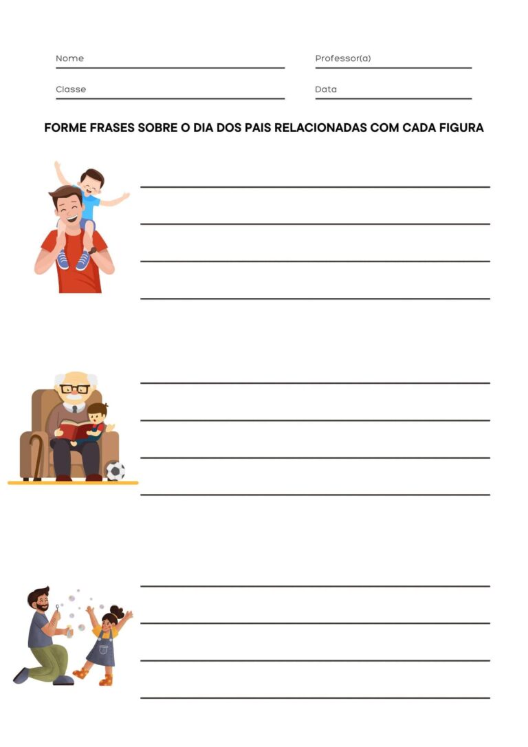 Atividade de Formar Frases do Dia dos Pais