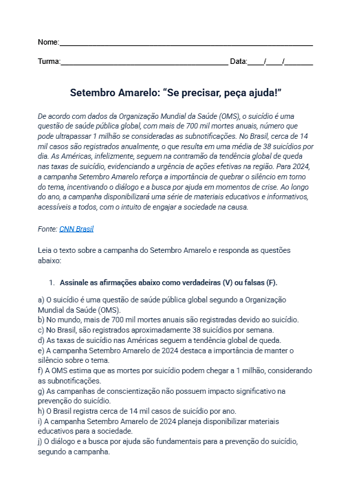 Atividade de Interpretaçao de Texto Exemplo 2