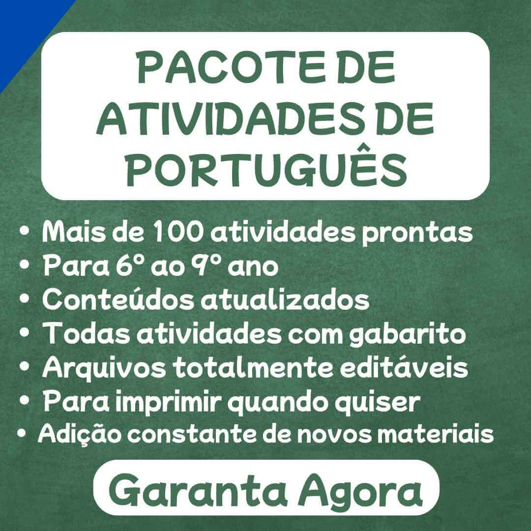 Pacote de Atividades de Português Banner