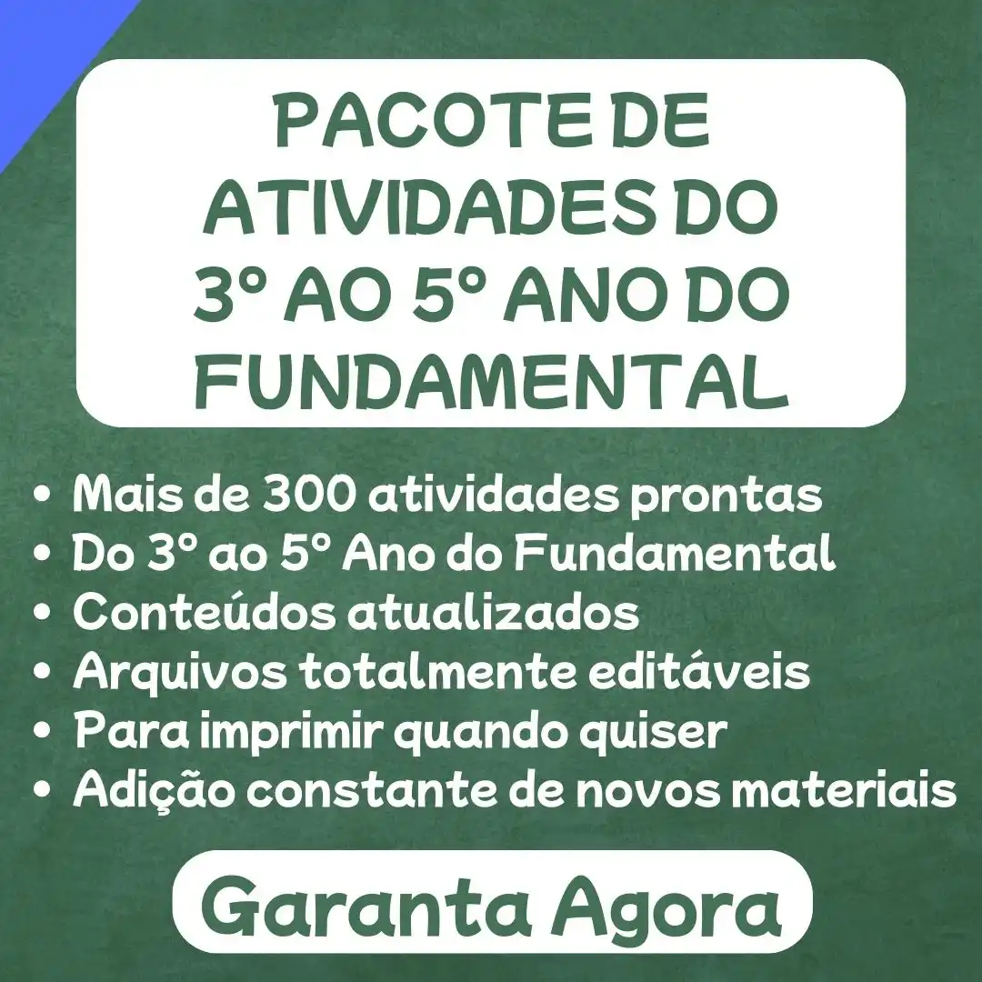 Pacote de Atividades do 3º ao 5º Ano
