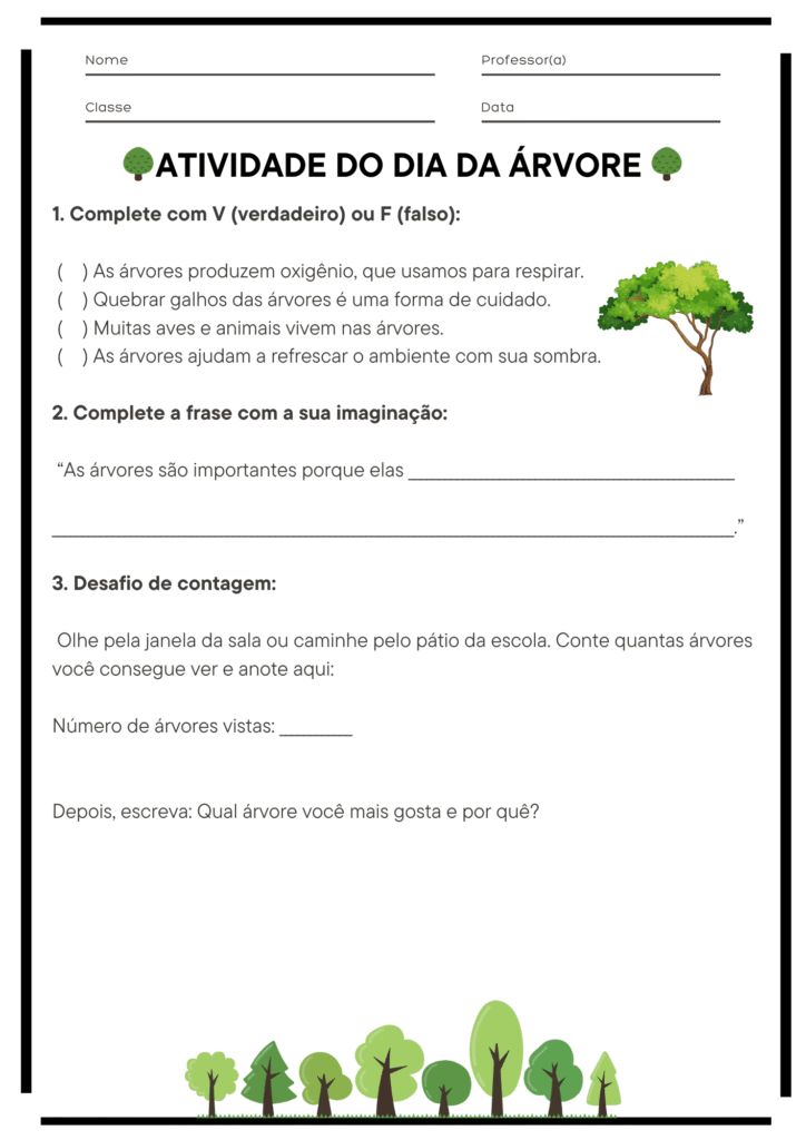 Atividade para o Dia da Árvore