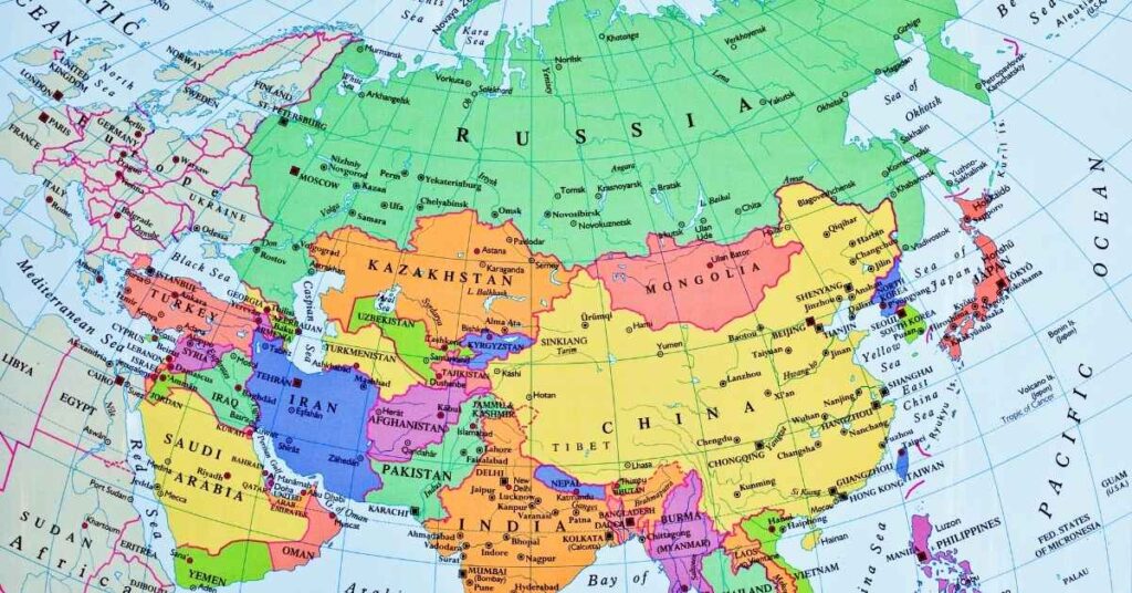 Atividade sobre a Eurásia e divisão Europa e Ásia 9º Ano