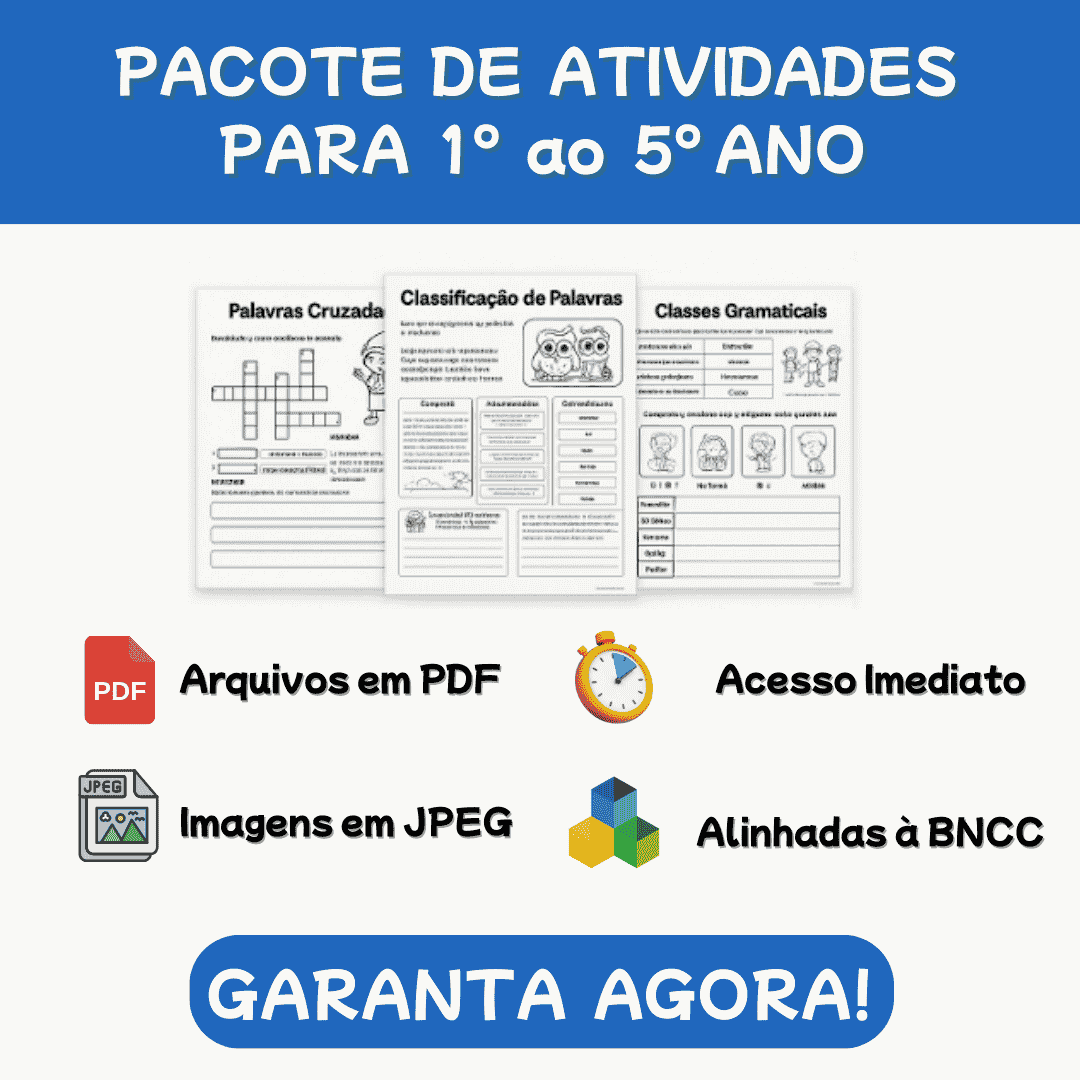 Banner do Pacote Atividades para 1º ao 5º Ano