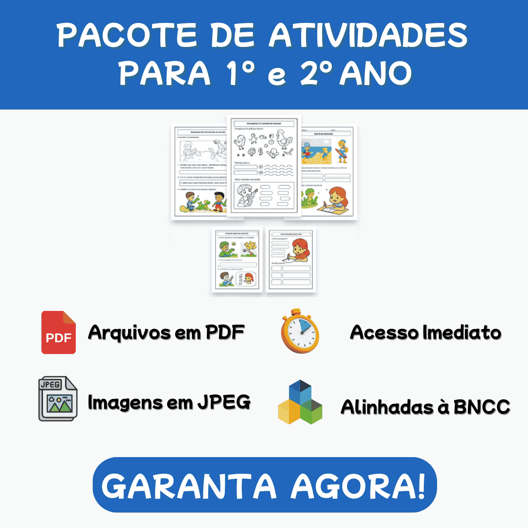 Banner do Pacote Atividades para 1º e 2º Ano