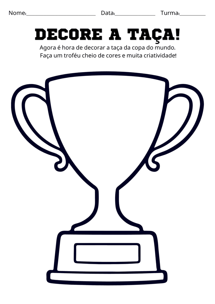 Atividade de Decorar a Taça da Copa