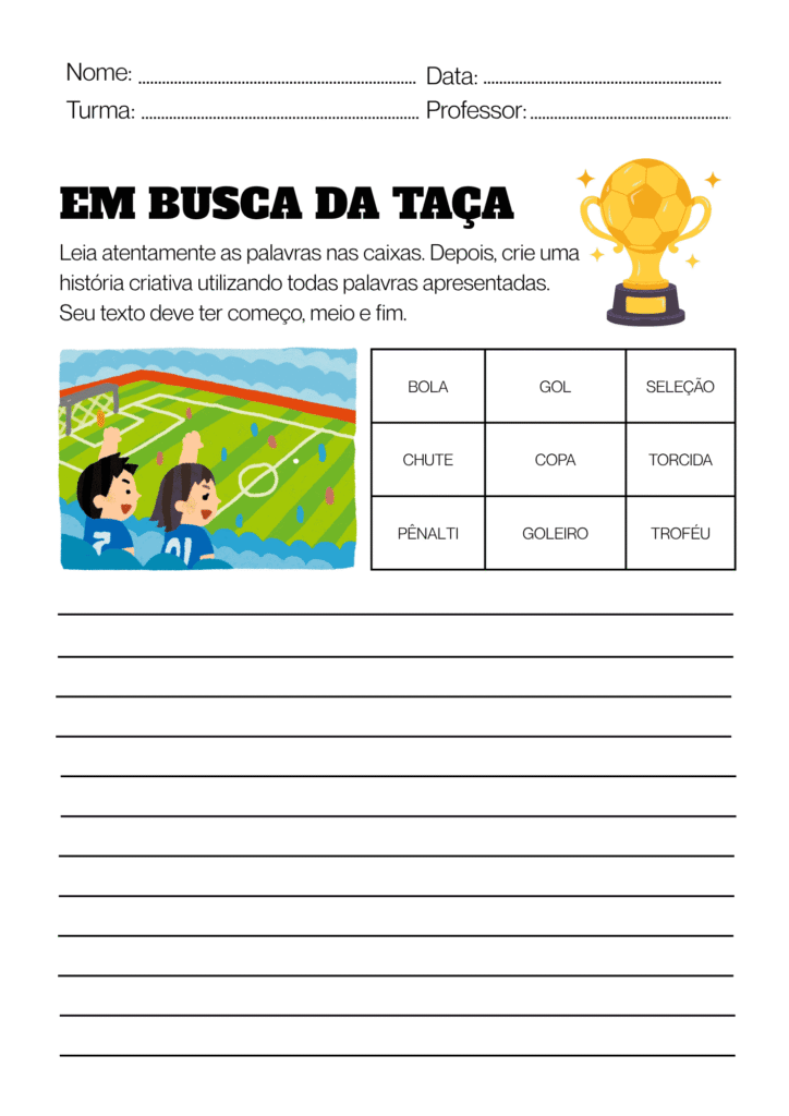 Atividade de Produção de Texto sobre Copa do Mundo