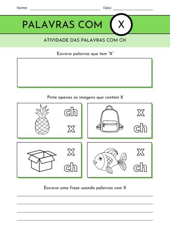 Atividade das Palavras com X 1