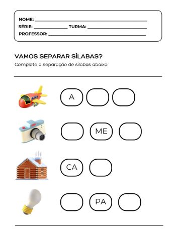 Atividade de Completar as Sílabas 1