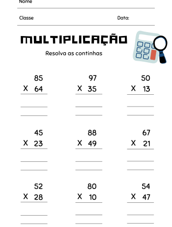 Atividade de Continhas de Multiplicação