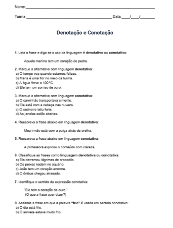 Atividade de Donotação e Conotação