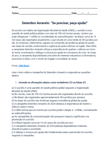 Atividade de Interpretaçao de Texto Exemplo 2